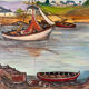 Boats in the small port, signed F. Lombard