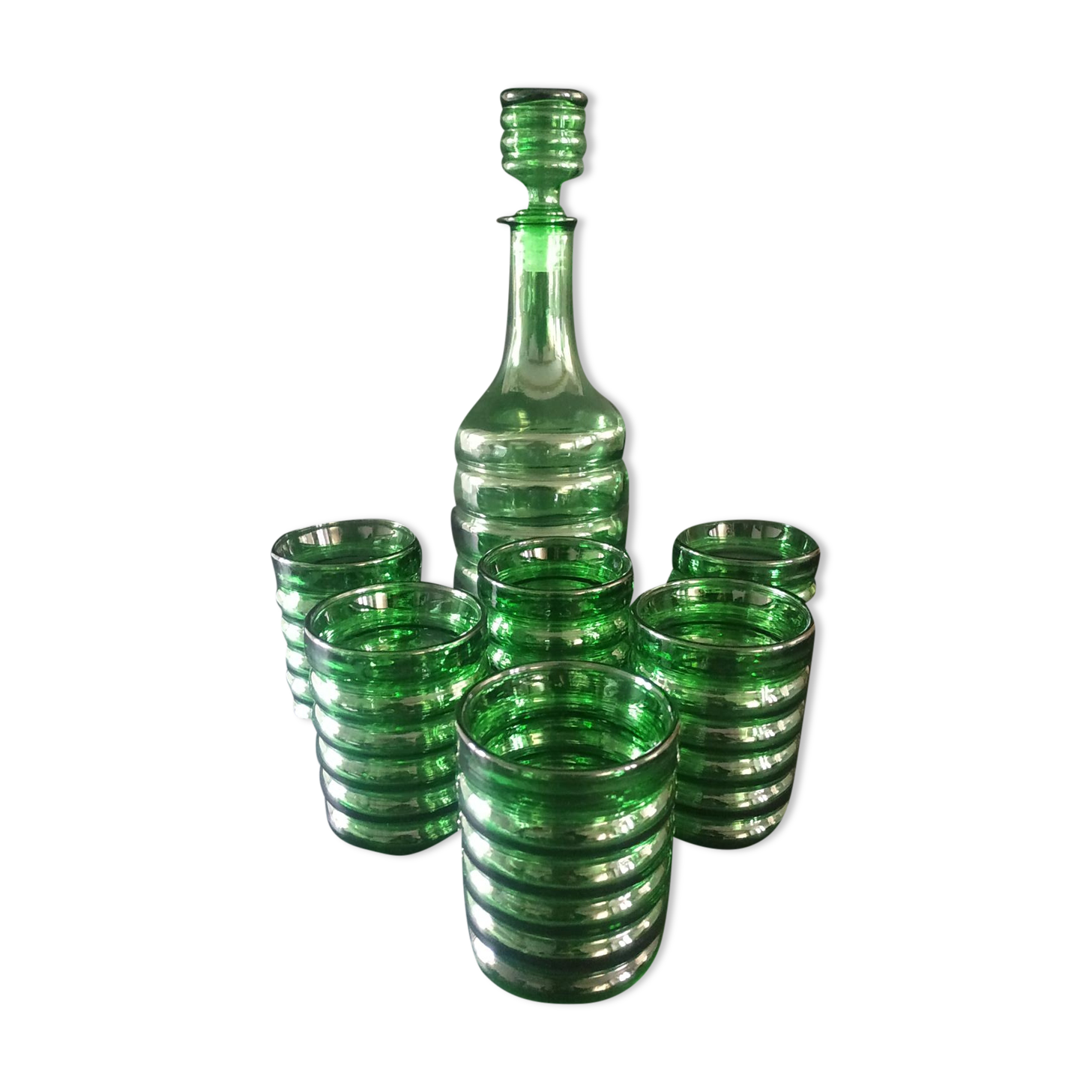 Decanter service + 6 glass glasses