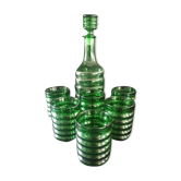 Decanter service + 6 glass glasses