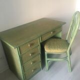 Rattan desk and chair