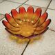 Very rare Indiana glass, amber lotus flower.