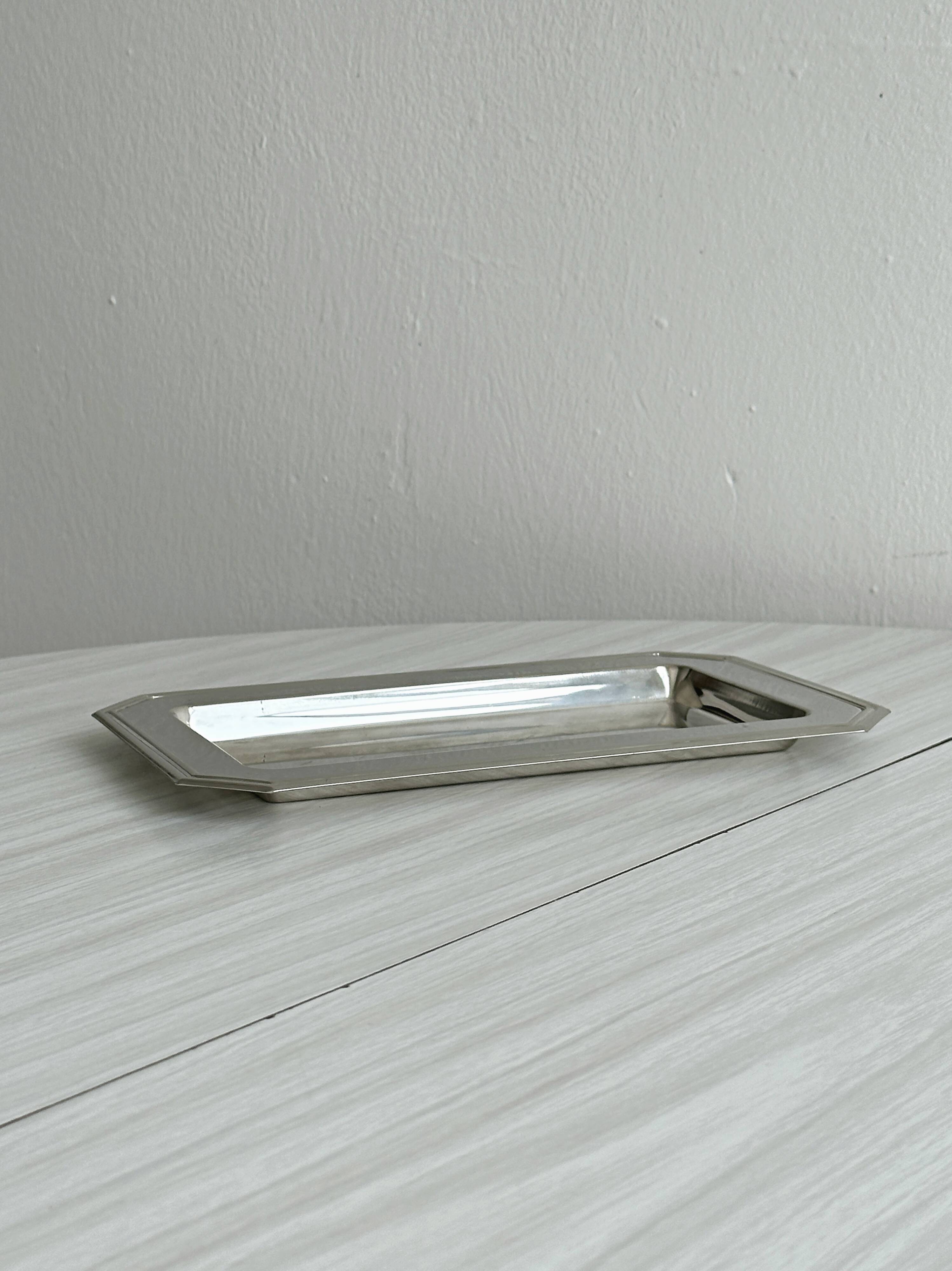 Small vintage stainless steel tray