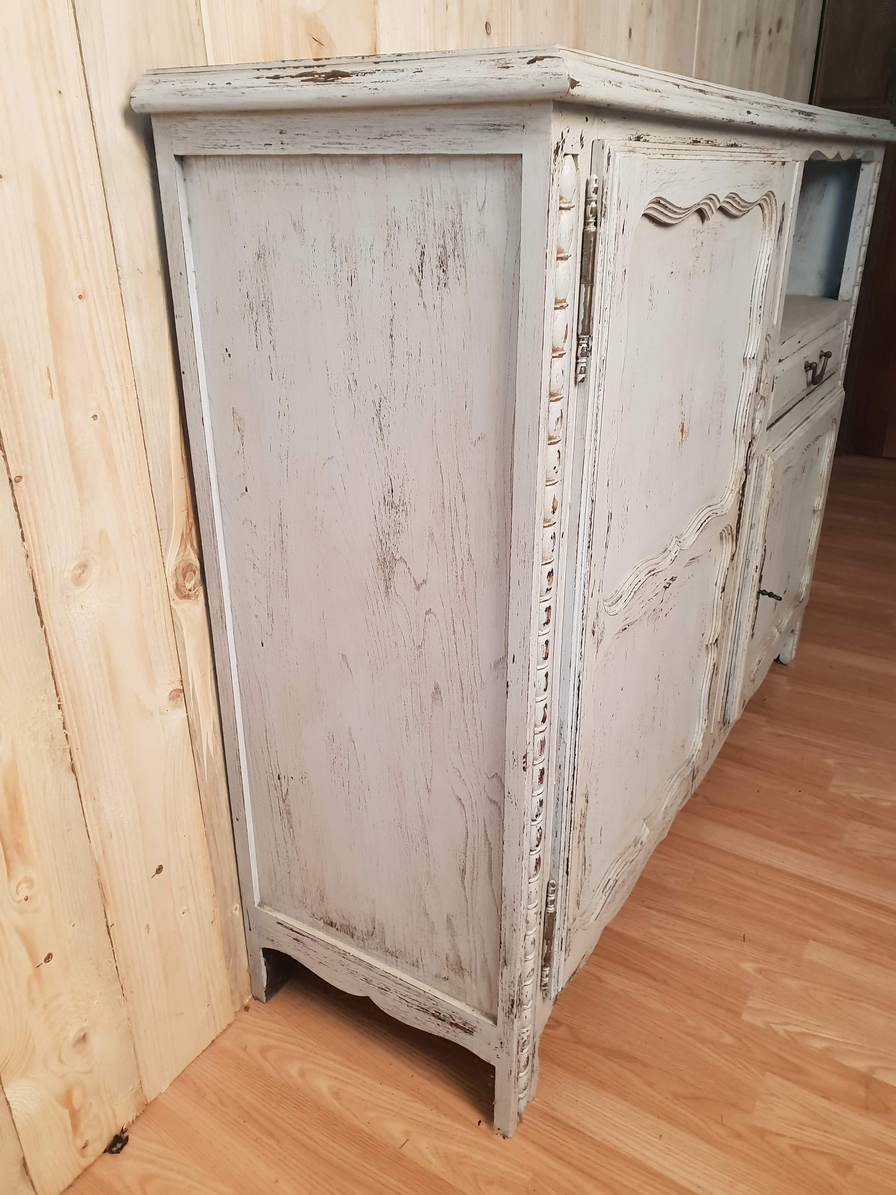 Old blue patinated buffet