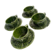 Quatuor de tasses en barbotine feuille de chou