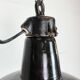 Industrial Black Enamel Factory Lamp with Cast Iron Top, 1950s