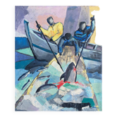 HST Africanist Orientalist painting "Tuna fishing" signed post cubist