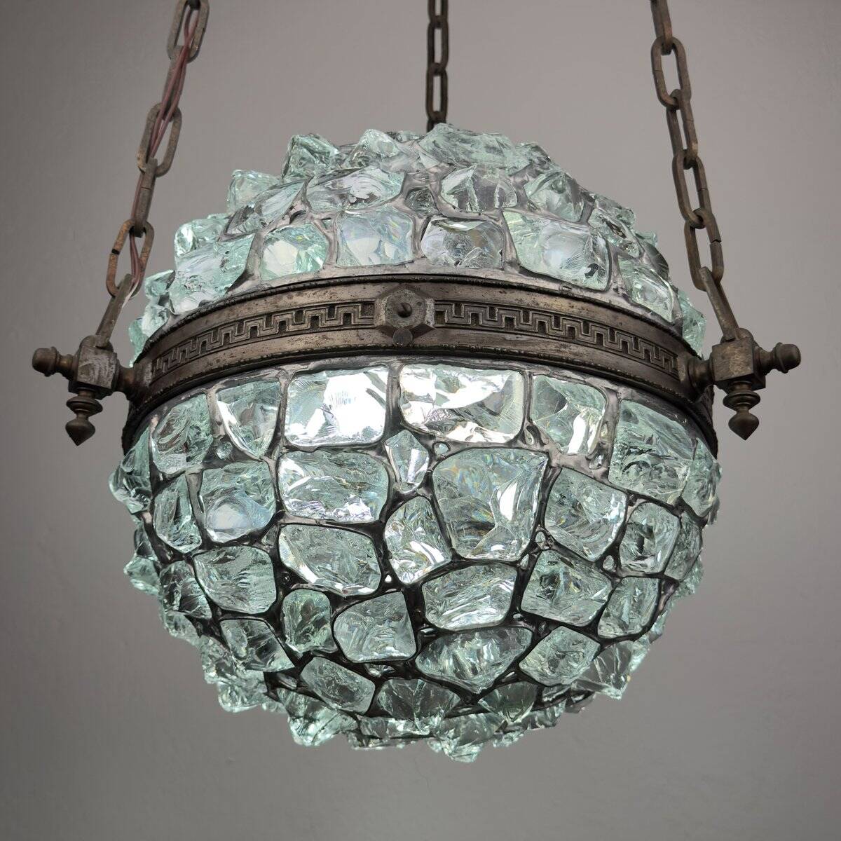 Antique style Art Nouveau chandelier with chains, Austria, 1890s