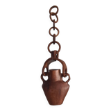 Hanging vase in solid wood carved / handcrafted