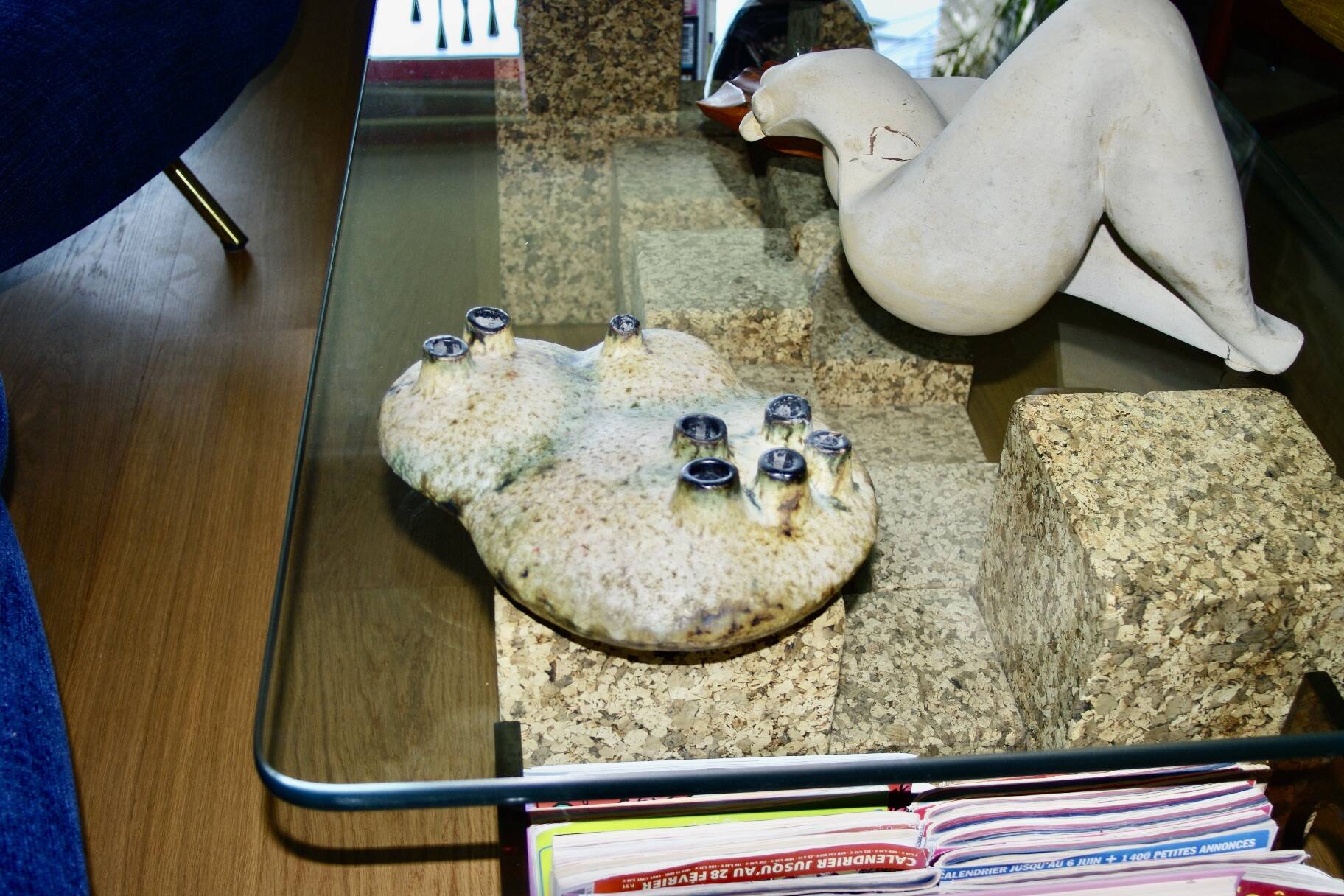 Vintage organic-shaped vase by elmut schaffenacker 1960