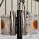 Murano chandelier 1970, Mazzaga chain 55x32x40 chrome and glass