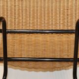 Vintage "Italia 100" model chair by Rotanhuis in woven wicker, 1950s