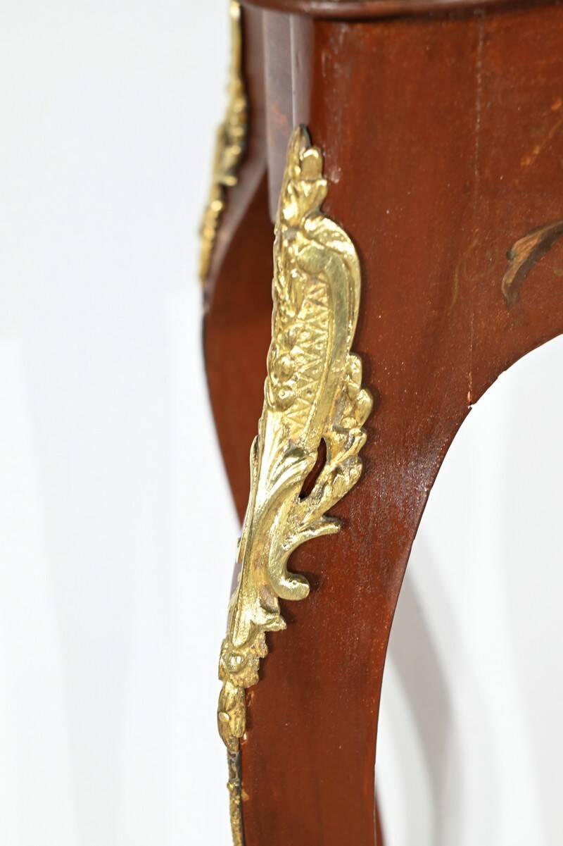 Small Table in Lacquered Wood, Louis XV Style – Late 19th Century