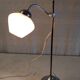 Articulated table lamp in chrome brass and opaline - mid 20th century.