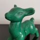 Vintage art deco green earthenware doe from the 60s