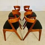 Chaises à manger vintage danoises par Kai Kristiansen pour Schou Andersens MøbelFabrik