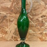 Ancien pichet aiguière verre vert & transparent vintage