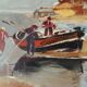 Mont Saint Michel Normandy seascape painting signed 57 x 49 cm