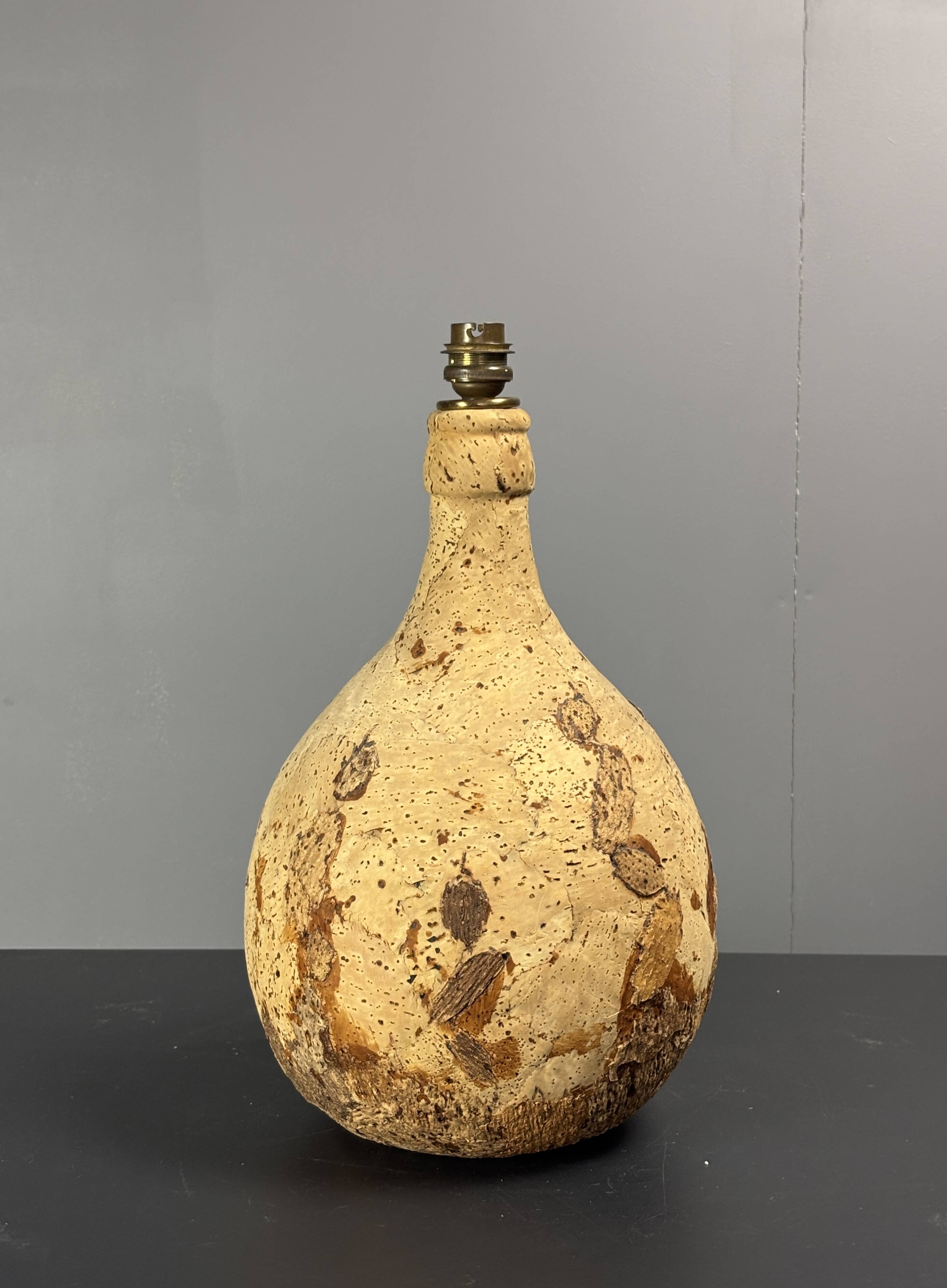 Lampe de table en liège des années 1960-1970, France