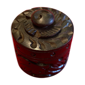 Old round box in carved ebony