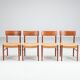 Set of four Danish dining chairs in teak and paper cord, Denmark, 1960
