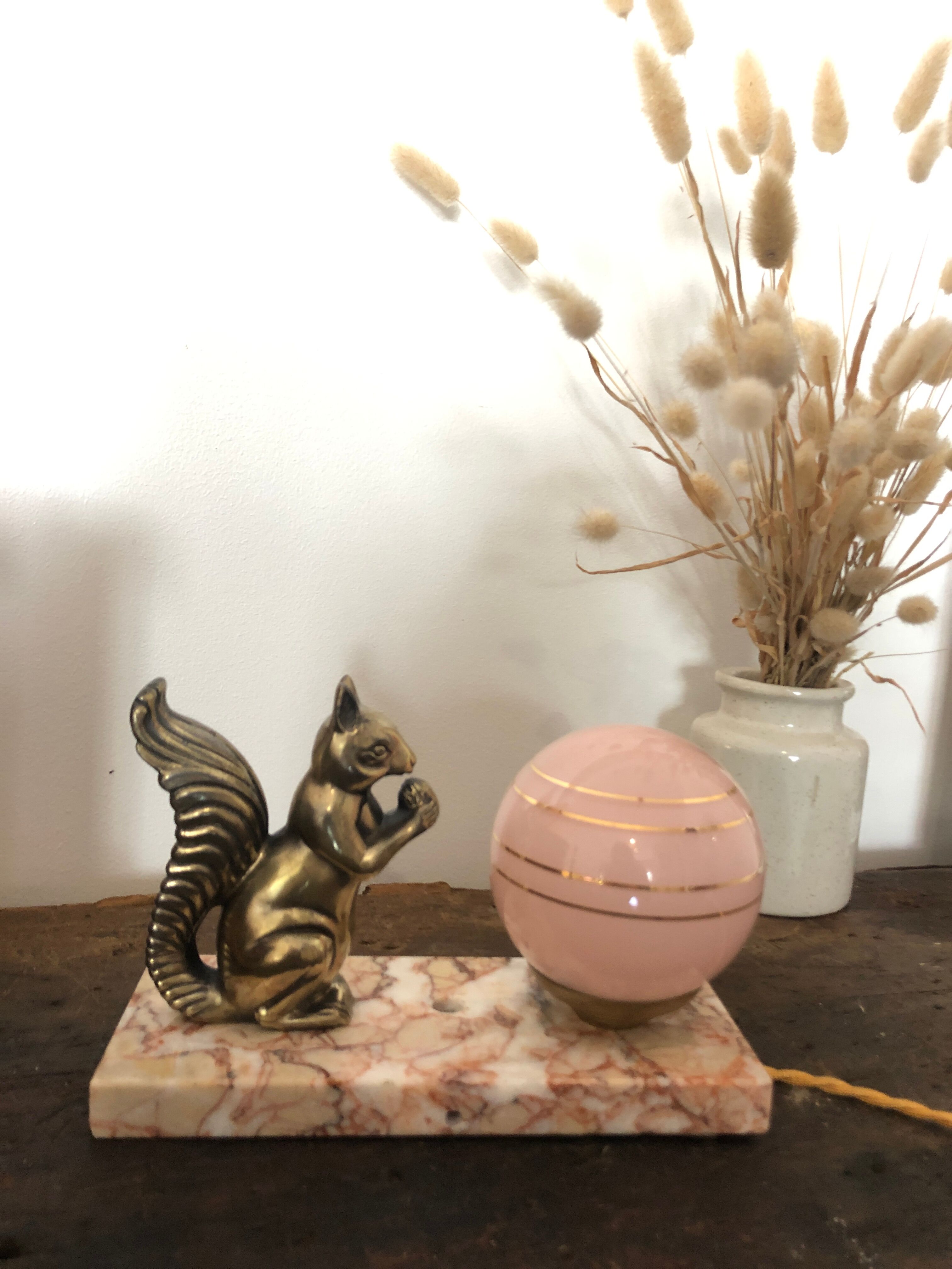 Art Deco marble and regulating lamp