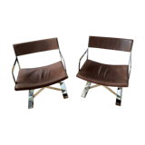 2 First Vibieffe armchairs in leather