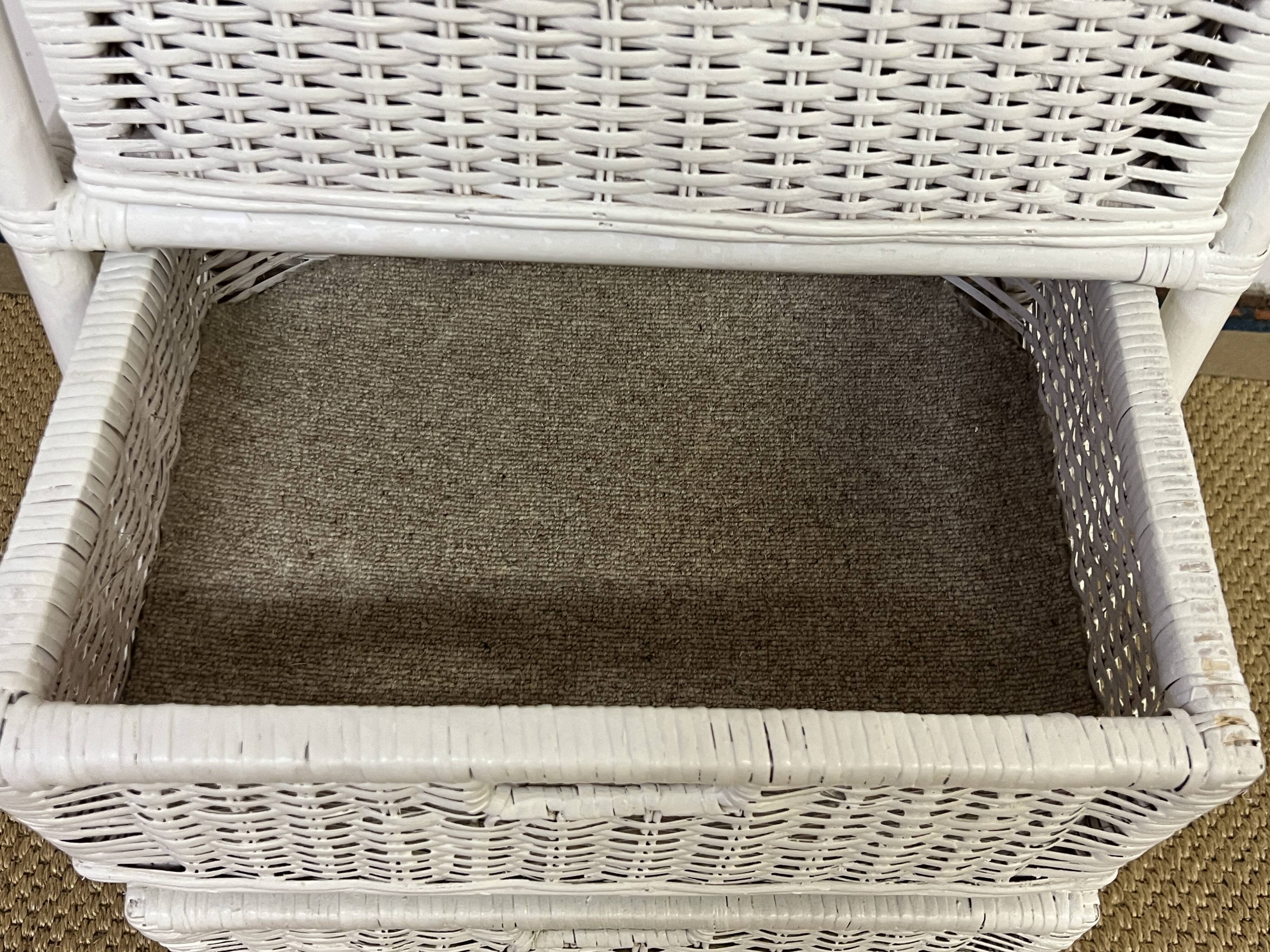 Vintage rattan storage unit, 3 drawers