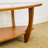 Scandinavian oval teak coffee table