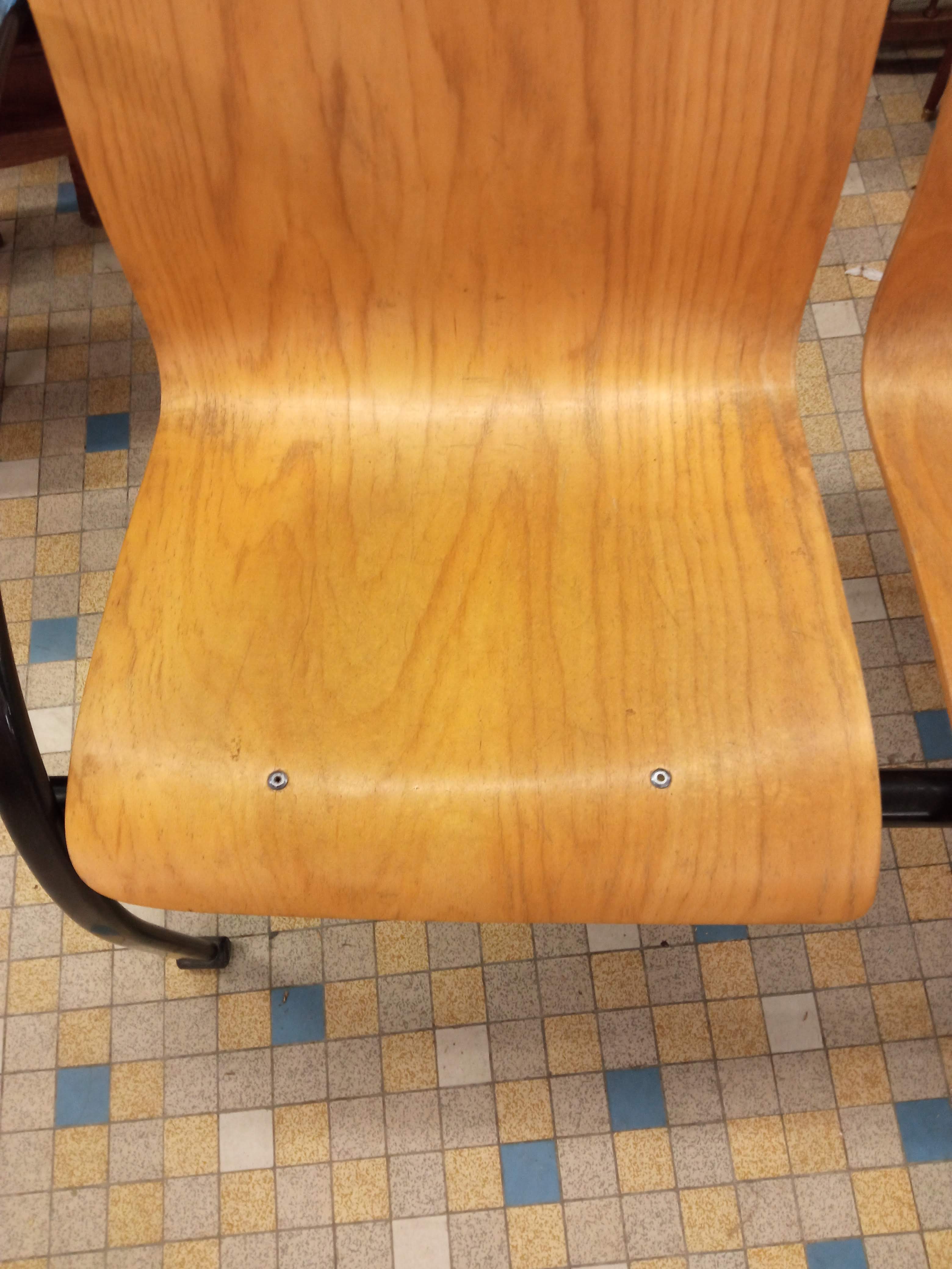 Wooden and metal bench 80s