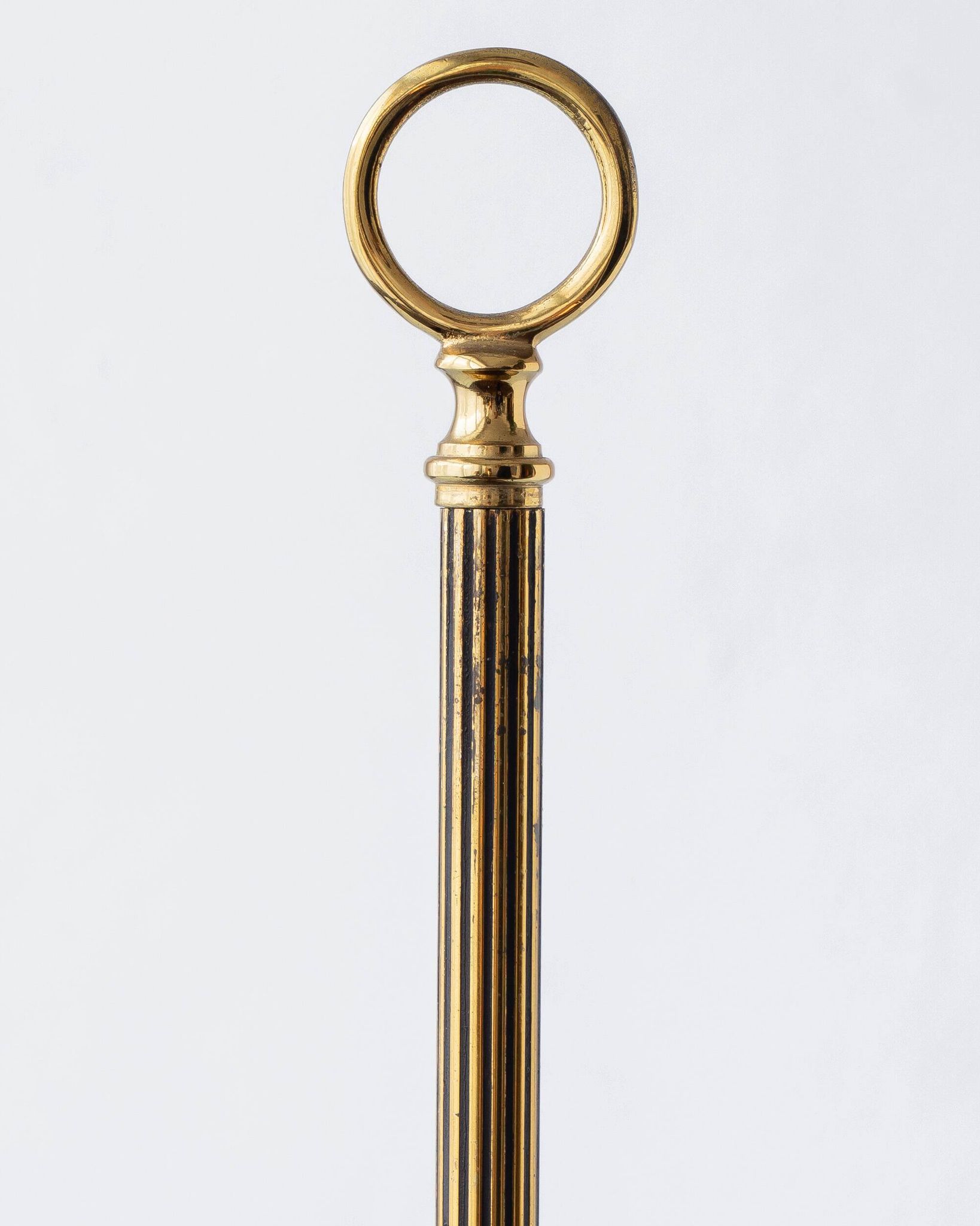 French Empire Bouillotte Lamp with Three Lights in Brass and a Gold-Plated Tin Shade with Laurel Design