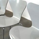 Set of 4 original grey Fritz Hansen butterfly chairs from 1984 Danish design