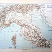 Northern Italy, historical map, 1887.