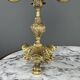 Pair of three-light candelabra in bronze, 20th century