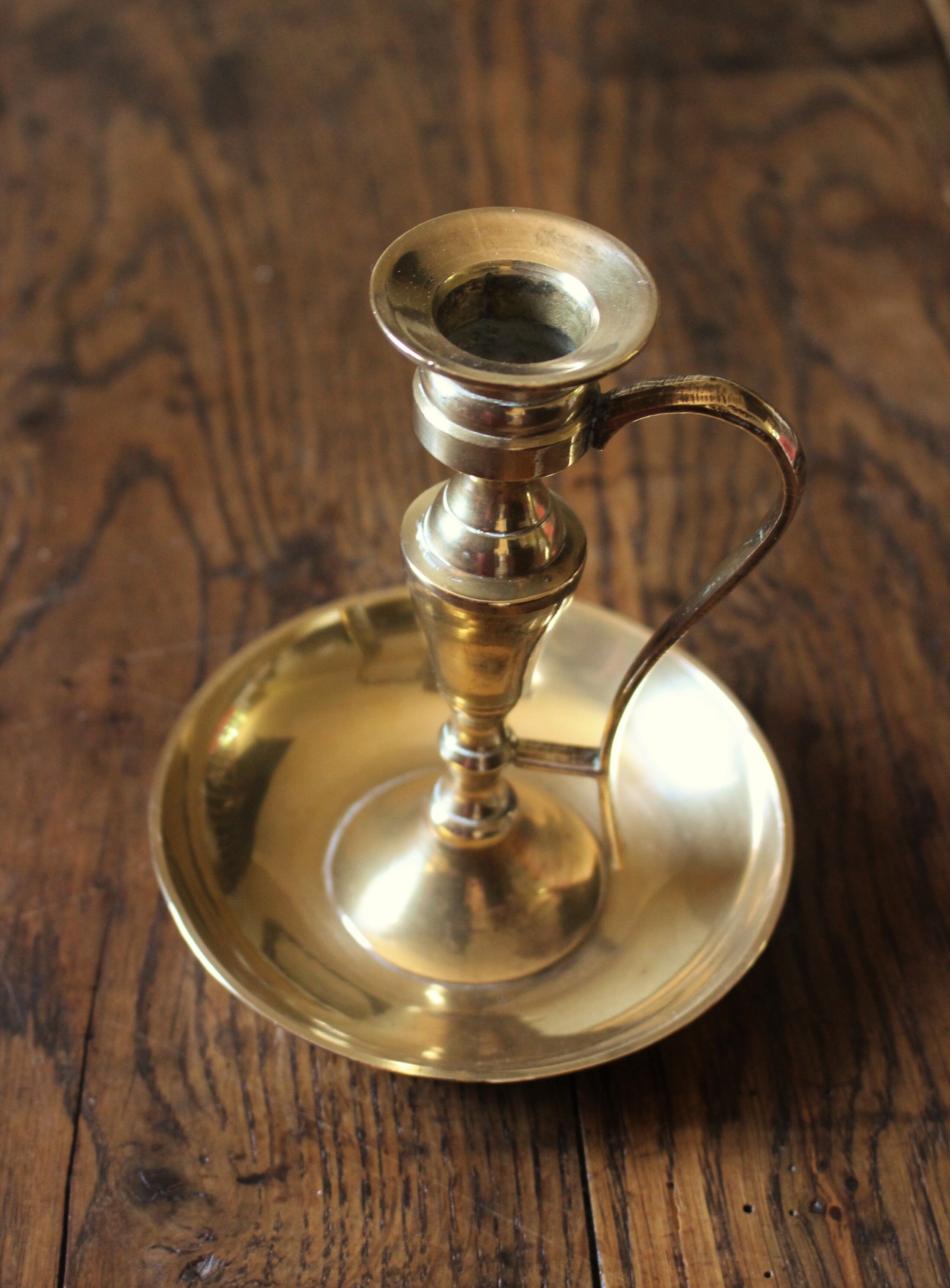 Brass candle holder cellar rat