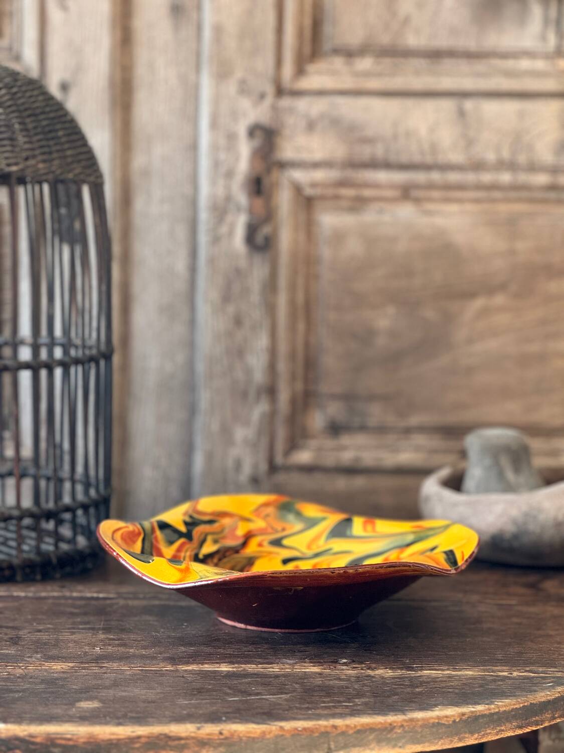 Vintage mixed terracotta bowl