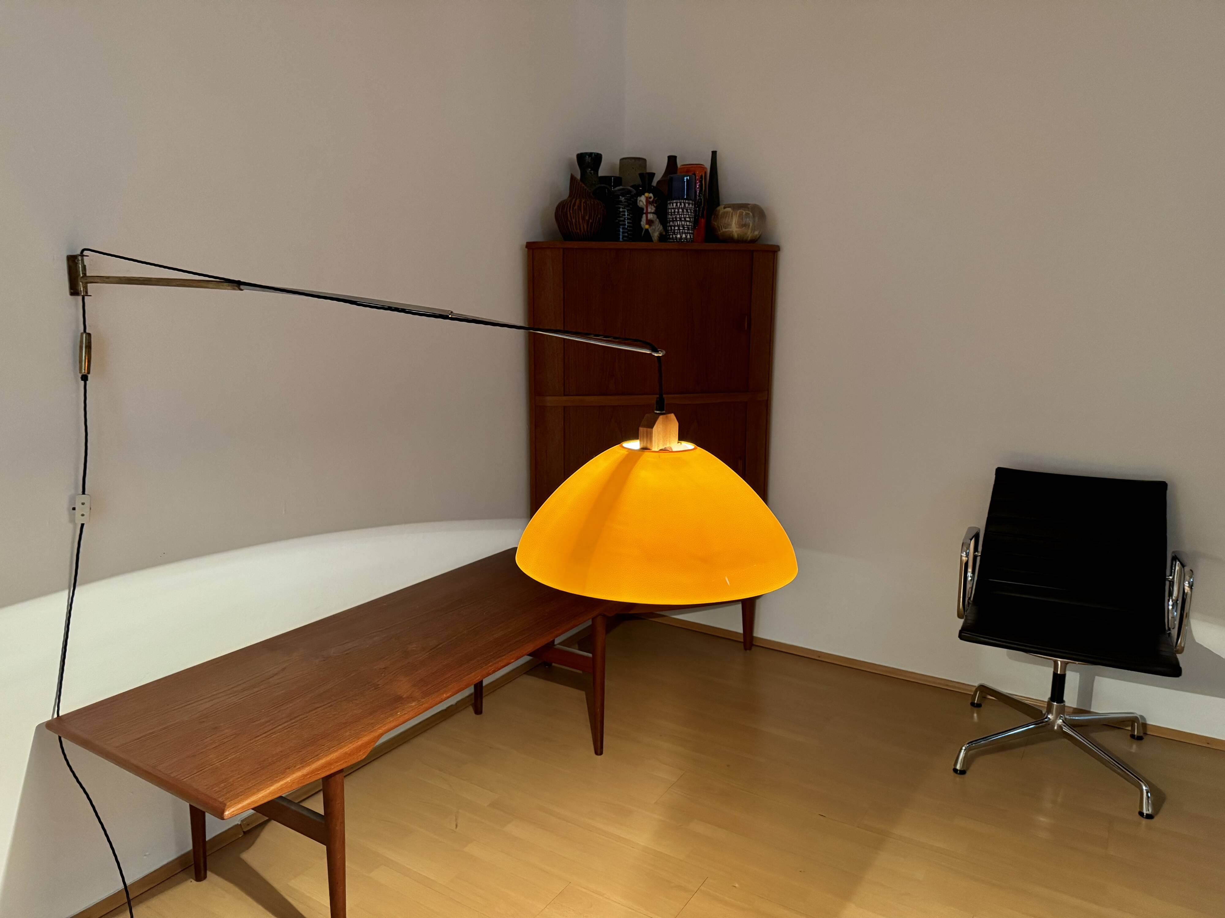 Large Adjustable Brass Wall Lamp