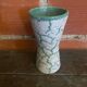 Antique Diabolo Vase VALLAURIS Cracked White & Green Ceramic Vintage