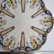 Old dish in polychrome earthenware from Desvres decorated from Rouen, signed, 34 cm