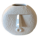 Stylized face biscuit vase