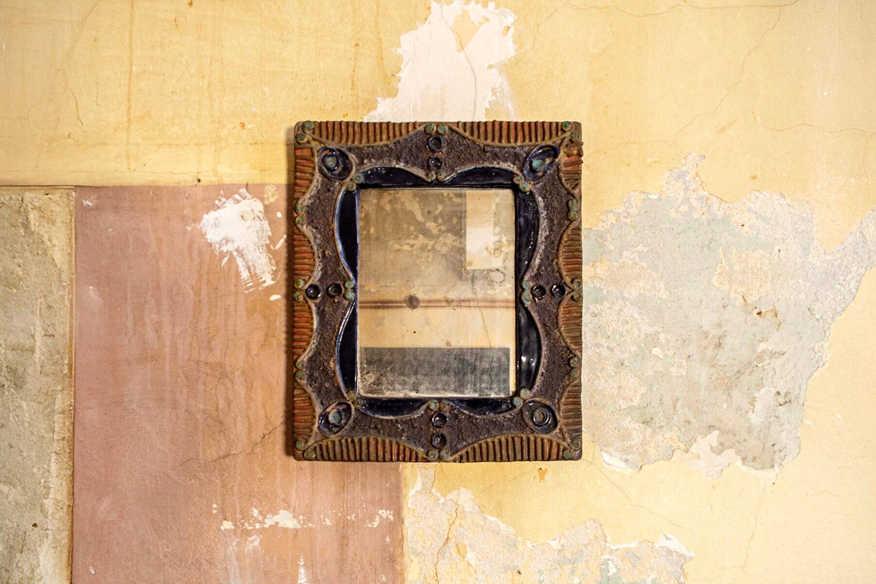 Mirror with ceramic frame, 1950s