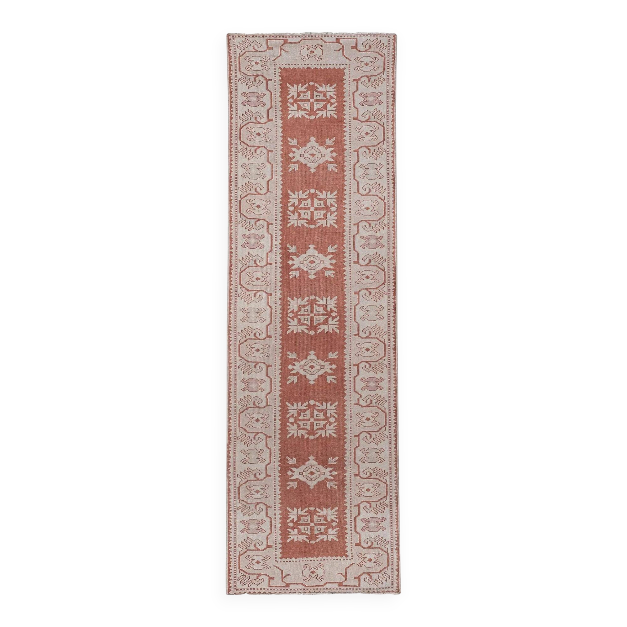Vintage Turkish hallway rug 90x293 cm