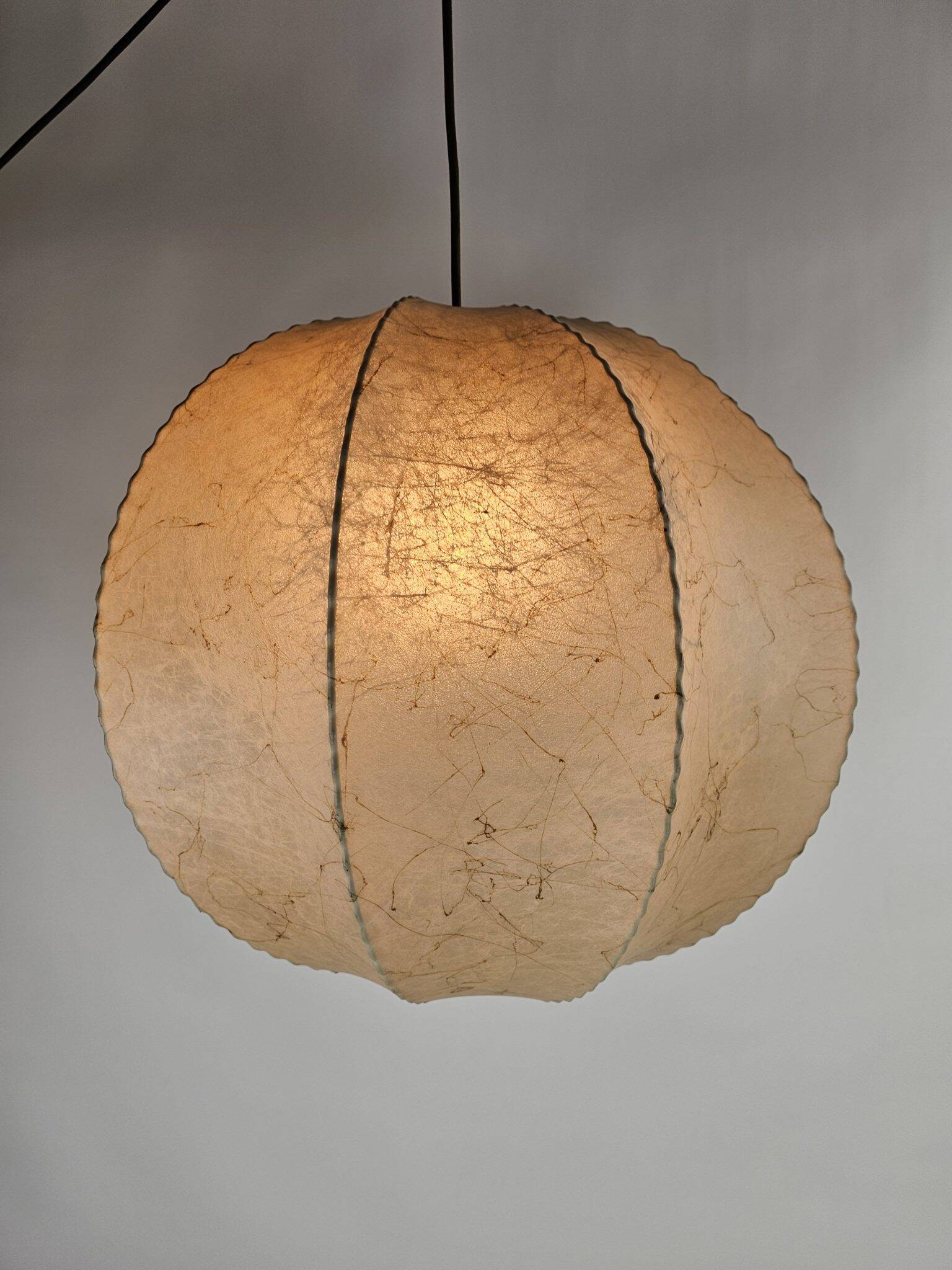 Large cocoon pendant lamp with beautiful grain from Italy 50 cm