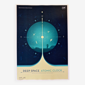 Print after nasa deep space atomic clock blue