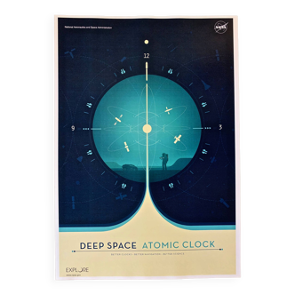 Print after nasa deep space atomic clock blue