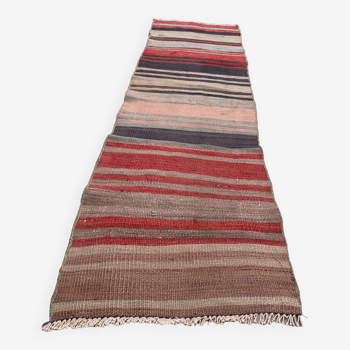 Old Turkish narrow Kilim Runner 140x41 cm shabby chic, vintage kelim