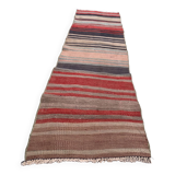 Old Turkish narrow Kilim Runner 140x41 cm shabby chic, vintage kelim