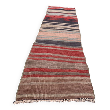 Old Turkish narrow Kilim Runner 140x41 cm shabby chic, vintage kelim