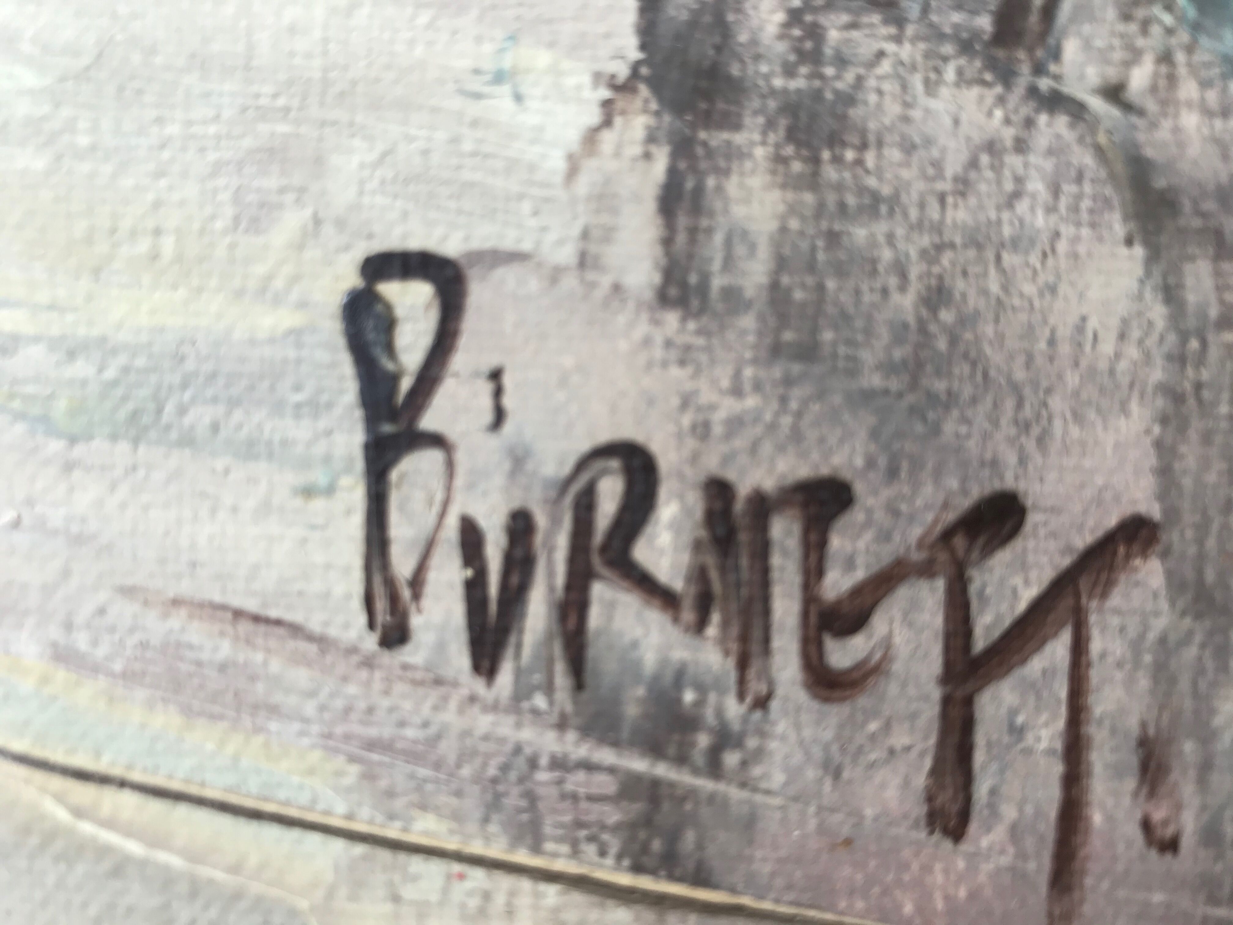 Table oil on canvas signed Burnett