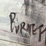 Table oil on canvas signed Burnett