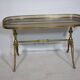 Regency Brass and Teak Bar Side Table with Removable Tray, 1960s